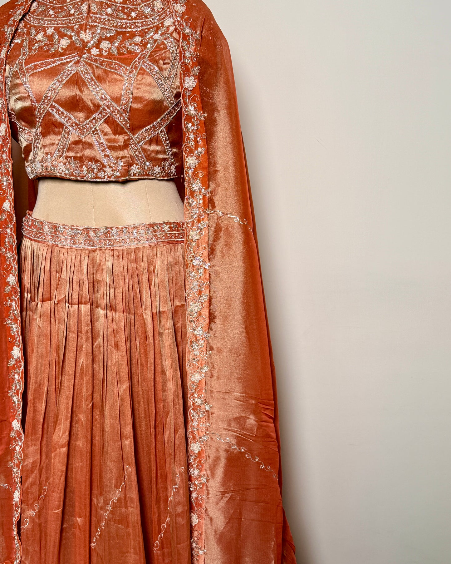 Copper Elegance Super Net Silk Zardosi Lehenga Set - SB 601 LC AG