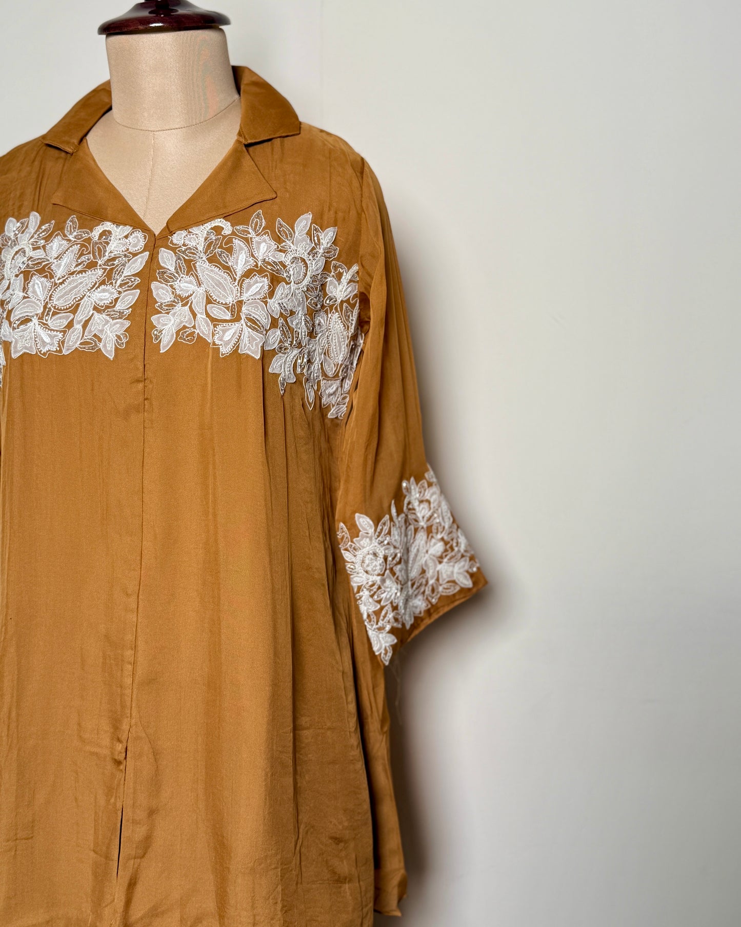 Burnt Orange Organza Patch Appliqué Co-ord Set – TF-P-983 L