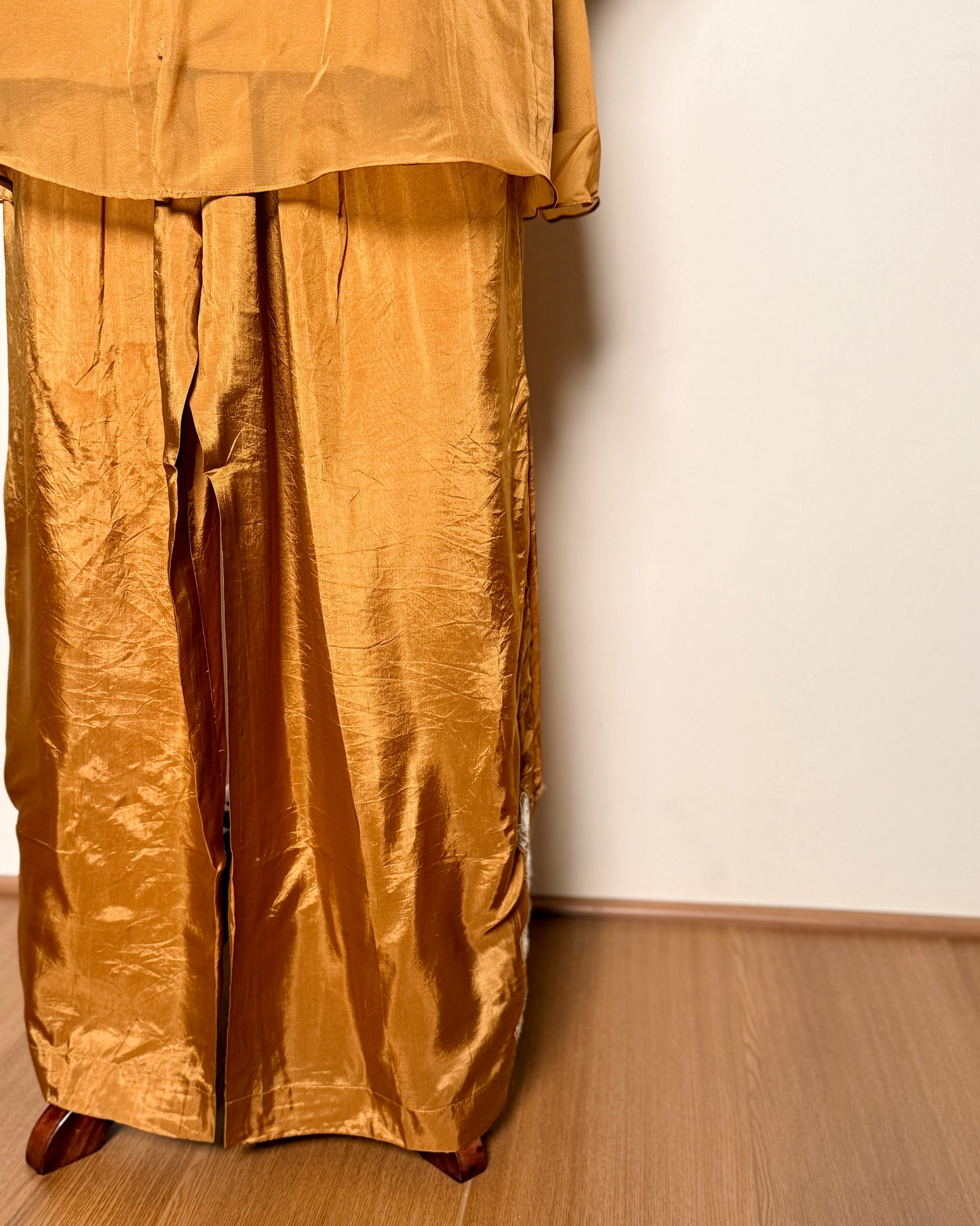 Burnt Orange Organza Patch Appliqué Co-ord Set – TF-P-983 L