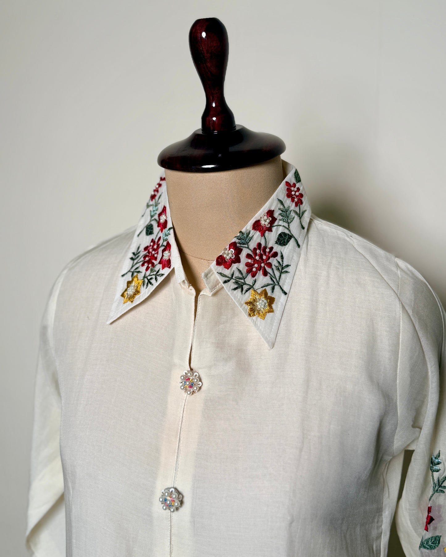 Handworked Mul Chanderi Co-ord Set -16194TP - QCKN D